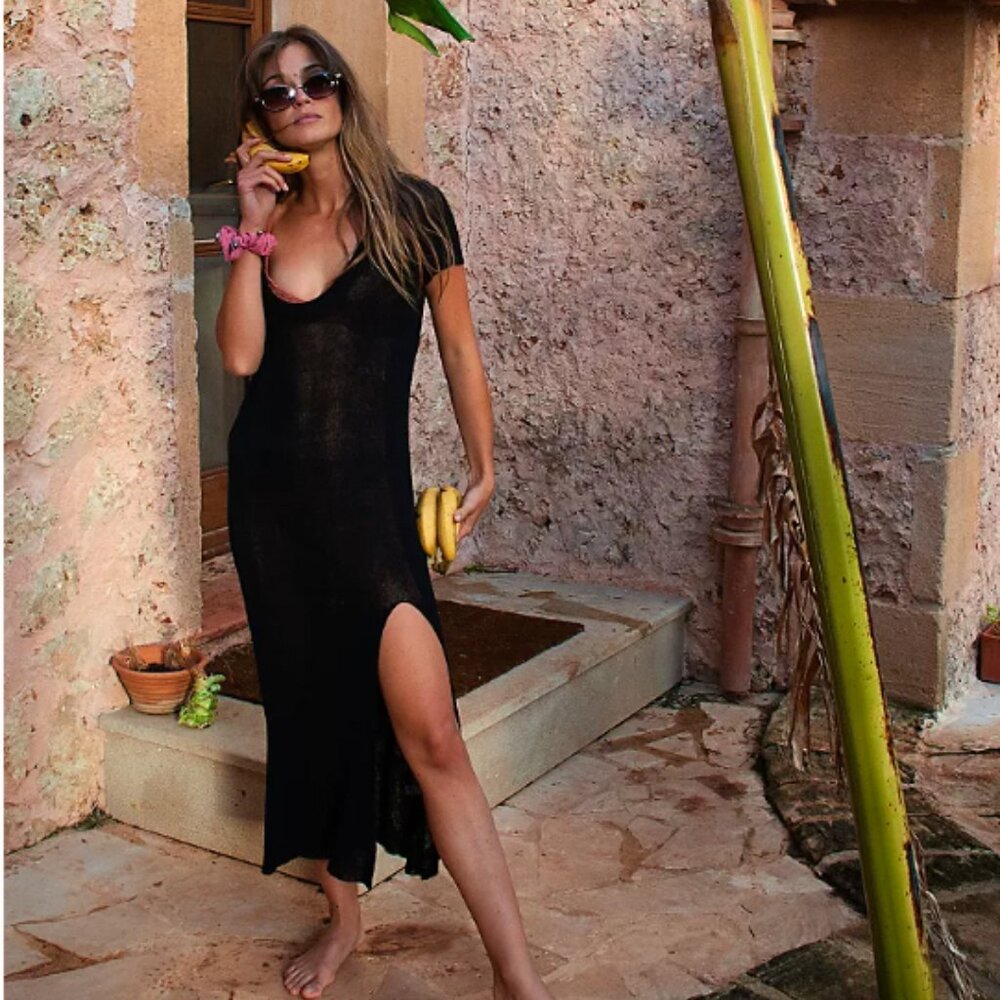 Free People Beach - One Love Sweater Midi Dress - Blue
